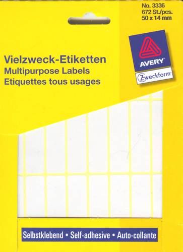 672 Vielzweck   Etiketten 50 x 14 mm ZWECKFORM 3336