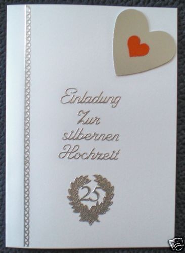 20 Schlichte aber edle Einladungen Silberne Hochzeit~