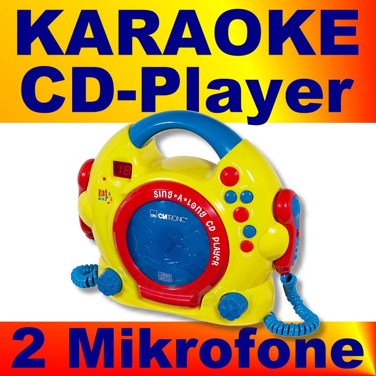 Clatronic CDK 676 Kinder Karaoke CD Player mit 2 Mikrofonen NEUWARE