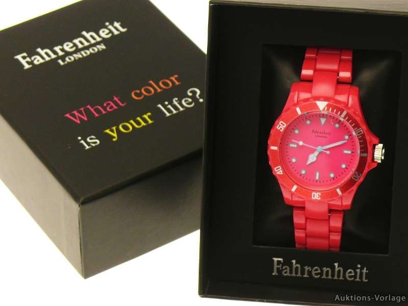 Fahrenheit LONDON Damenuhr,Trend Uhr in Pink NEU&OVP