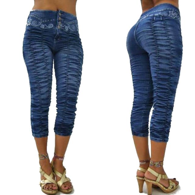 Damenjeans Divas Raff Caprijeans Capri blau Colombian 34   40 #701