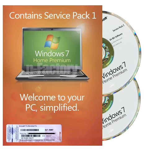 Windows 7 Home Premium incl.SP1 English 32 Bit & 64 Bit