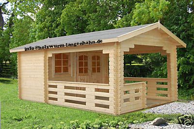 Gartenhaus Sylvi Blockhaus Gerätehaus 350x560 cm 44 mm stark