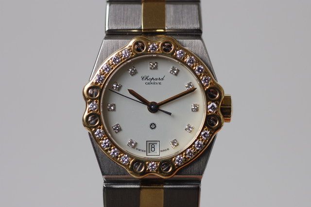 CHOPARD ST. MORITZ STAHL/GOLD   BRILLANTEN DAMENUHR TOP