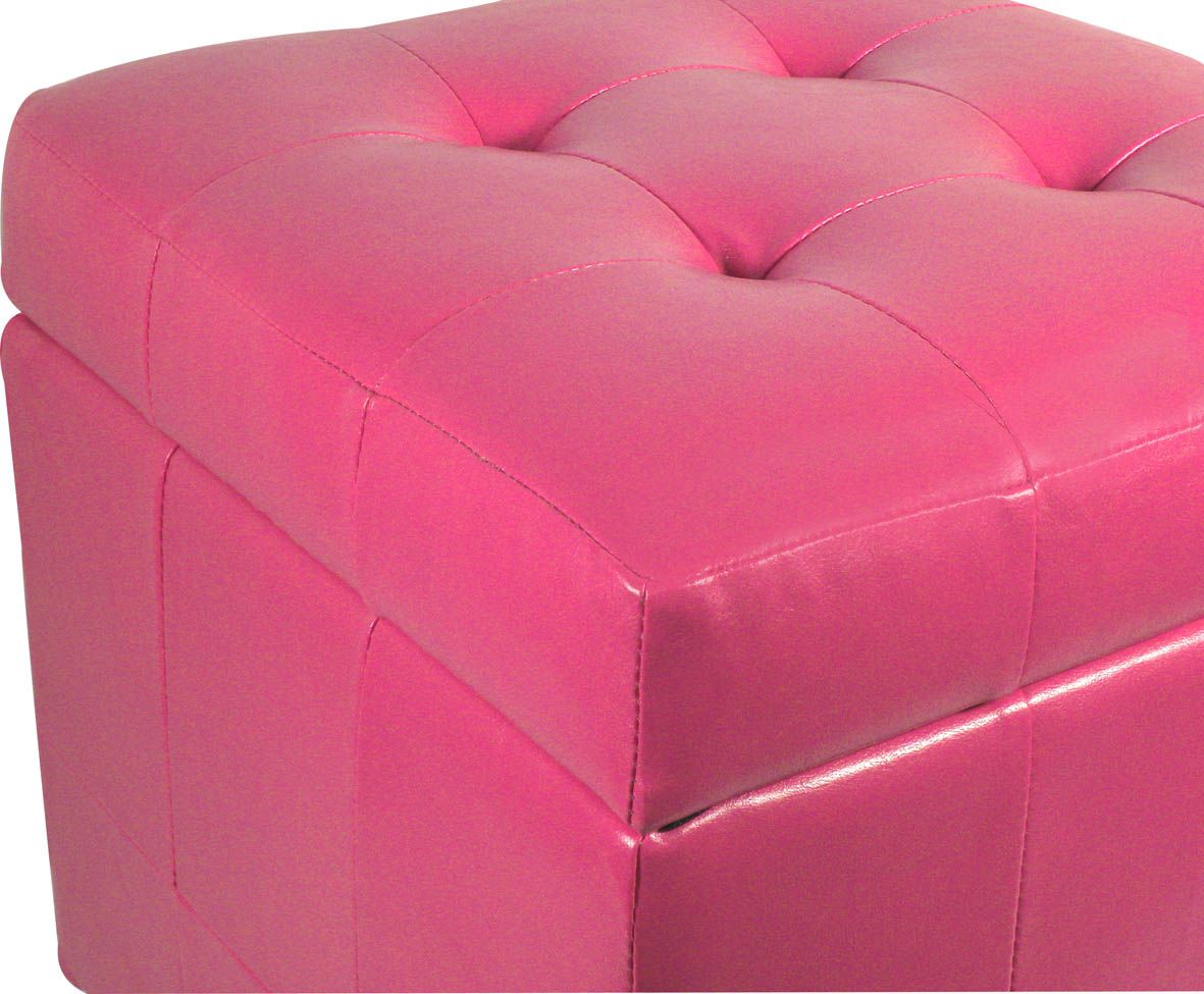 POUFF POUF CONTENITORE ECOPELLE TRAPUNTATO 40X40 VARI COLORI