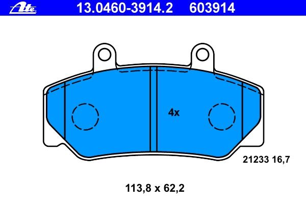 ATE BREMSBELÄGE 13.0460 3914.2 VA VOLVO 940 740 760