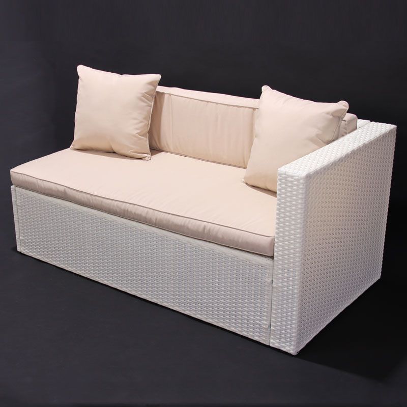 Modulares Poly Rattan Sofa ROM weiß, braun meliert, rot braun