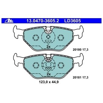 ATE 13.0470 3605.2 CERAMIC BREMSBELÄGE BREMSKLÖTZE HINTEN BMW