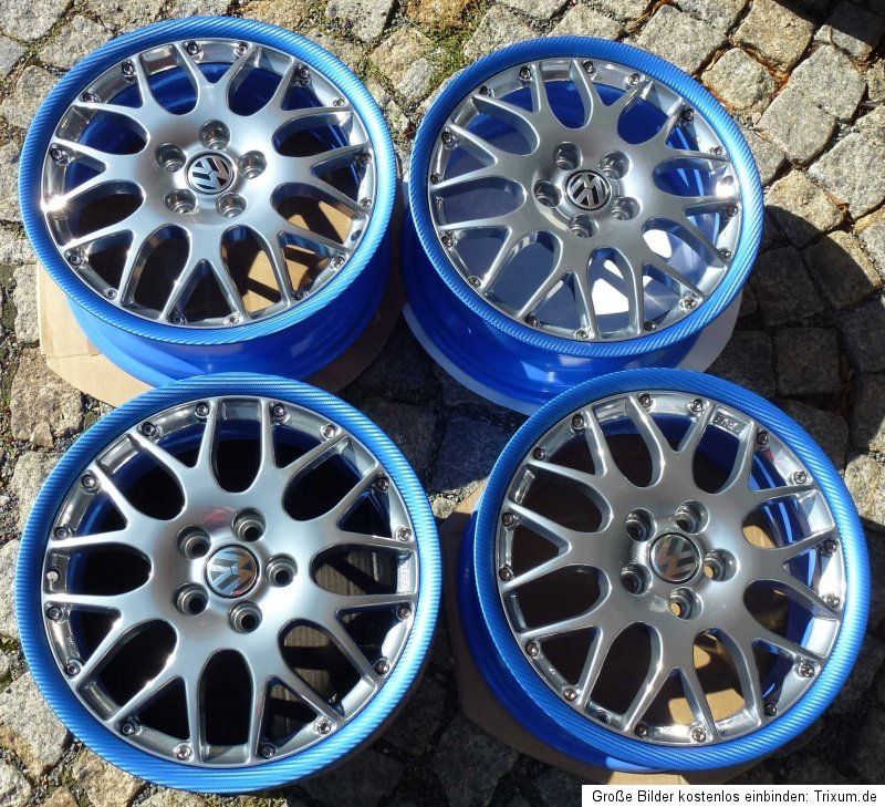 Jubi BBS RS771 6,5x16 ET42 5x100 blau carbon chrome Golf Vento Corrado