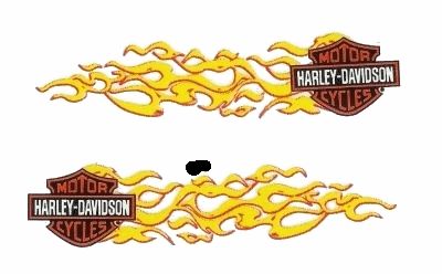 Harley Davidson Aufkleber Set 11x3 Flammen Bar & Shield Decal Helm
