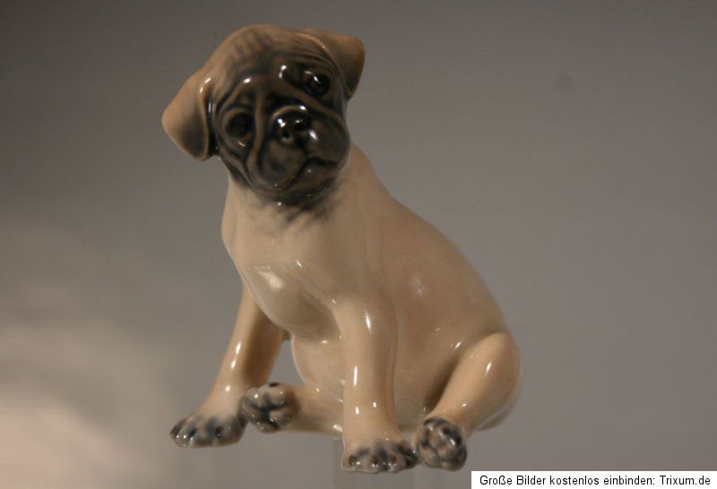 selten  T. MADSEN MOPS WELPE Porzellanfigur ROYAL COPENHAGEN   pug