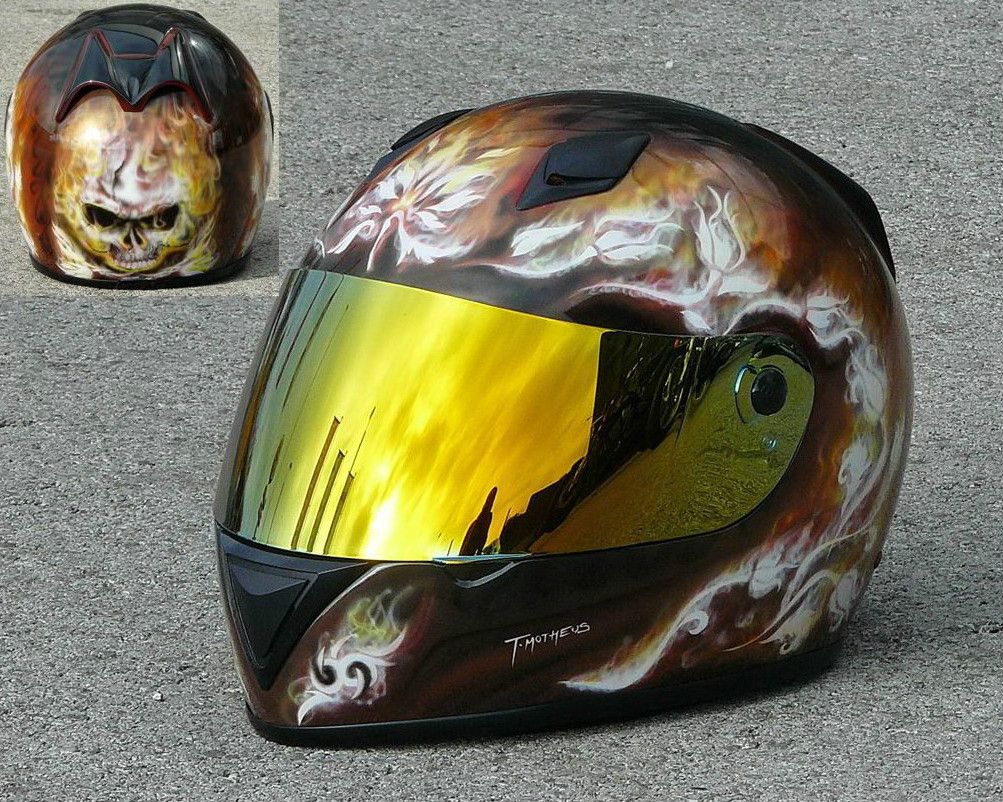 Marushin Helm 777 (S) Fire Airbrush UNIKAT