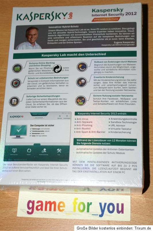 Kaspersky Internet Security 2012 2 User Special Edition NEU OVP