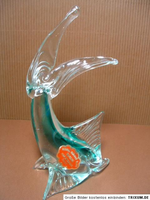 MURANO Glas FISCH Figur 50er 60er Genuine Venetian *