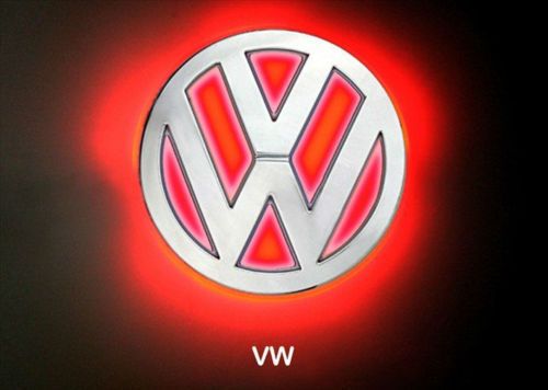 LED Car Decal Logo Red Light Color Auto Emblem Led Lamp For VW