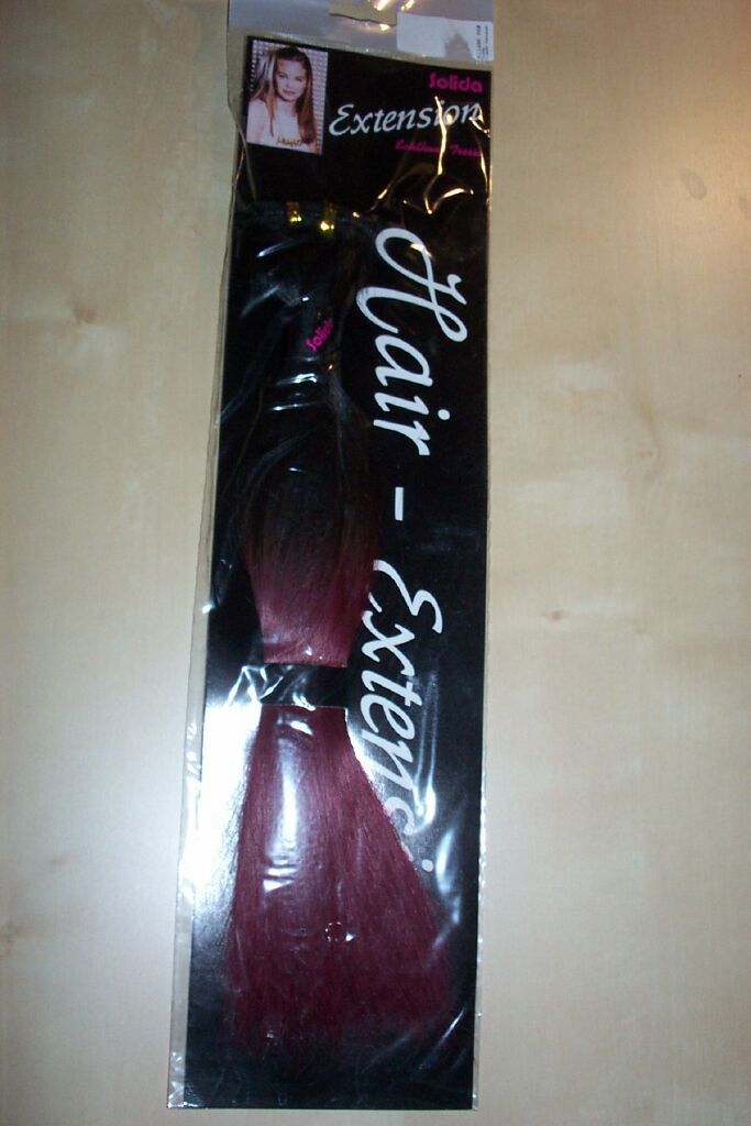 ECHTHAAR TRESSE, EXTENSIONS, Schwarz  Bordeaux, Solida, Nr.771