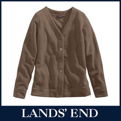 LANDS END Damen Cardigan, Pullover oder Troyer Fleece