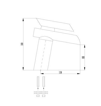 Wasserfall Wasserhahn Badarmaturen Chrom Glas 3011 klar