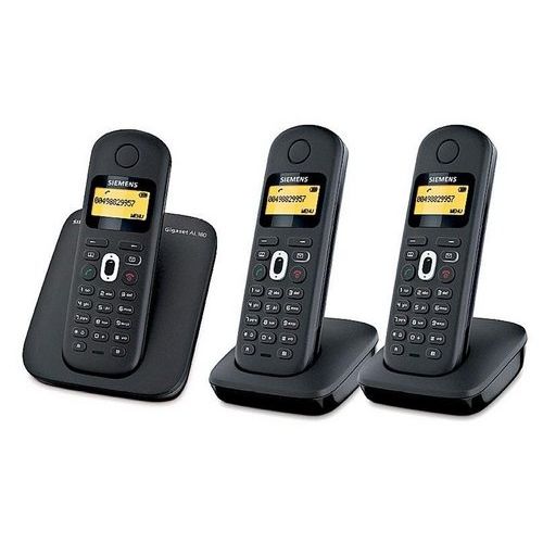 SIEMENS GIGASET AL180 TRIO SCHWARZ TELEFON SCHNURLOS AL 180