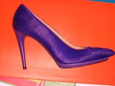 FAB NIB $795 BALENCIAGA 2012/13 Violet luxe Pony Hair PUMPS SHOES 38