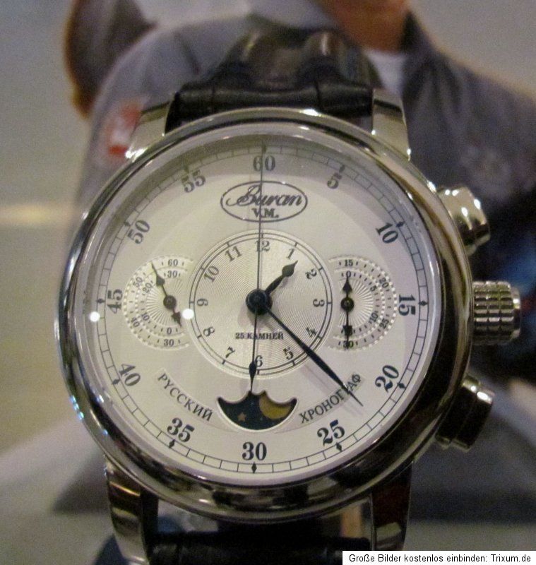 BURAN Poljot 31679 Premium Chronograph Mondphasen Saphirglas limitiert