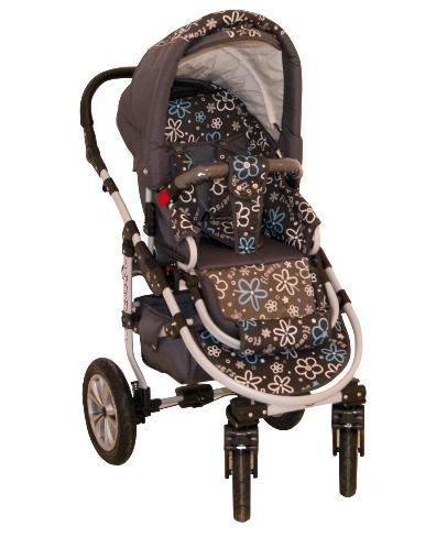 Kombi Kinderwagen SATURN GRAPHIT BLUMEN NeuOVP SE3