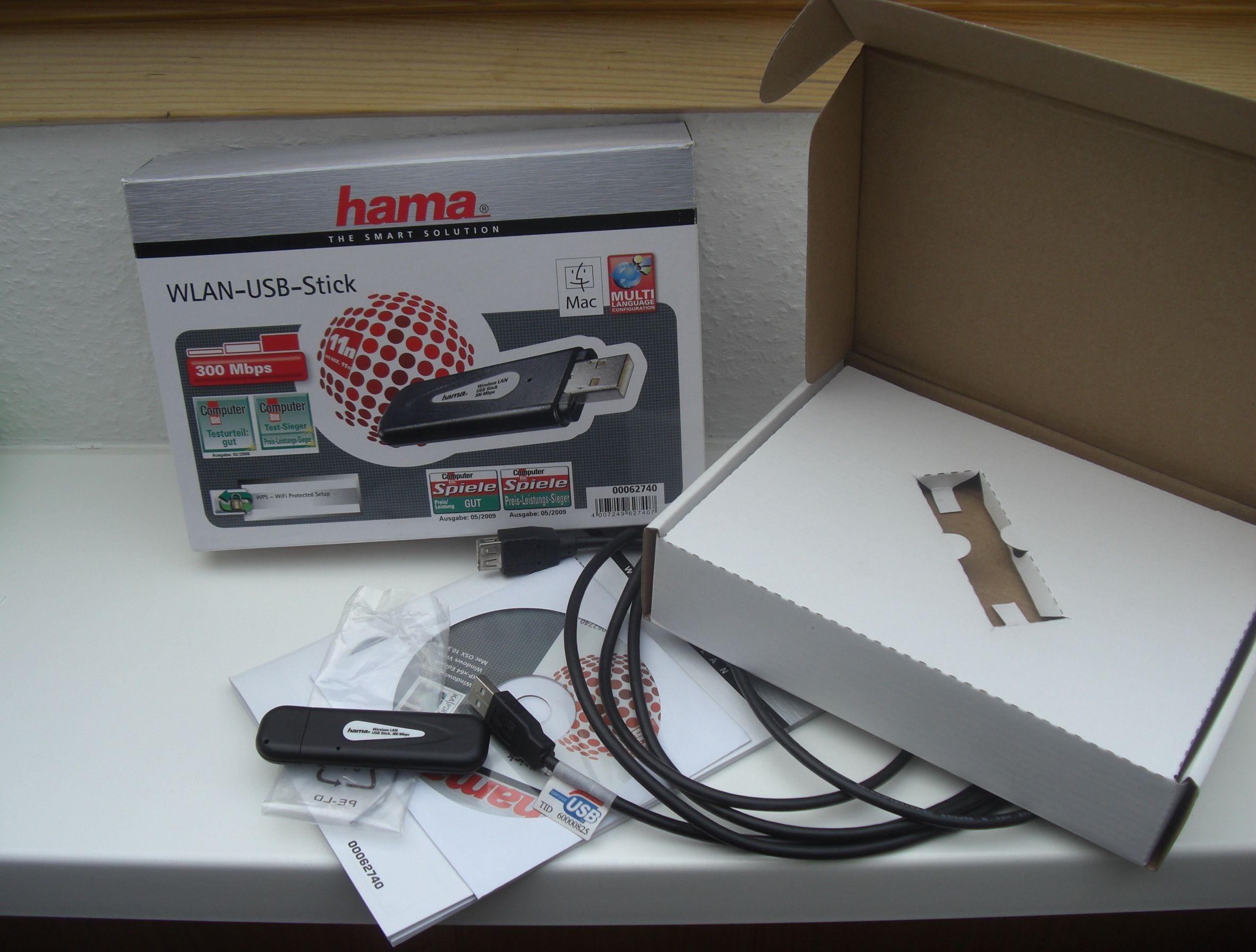 Hama WLAN USB 2.0 Stick 300 Mbps, für Samsung TVs geeignet 3 M USB