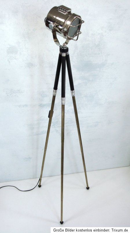 Retro Film Strahler Scheinwerfer Tripodlampe Theater Dreibein Tripod