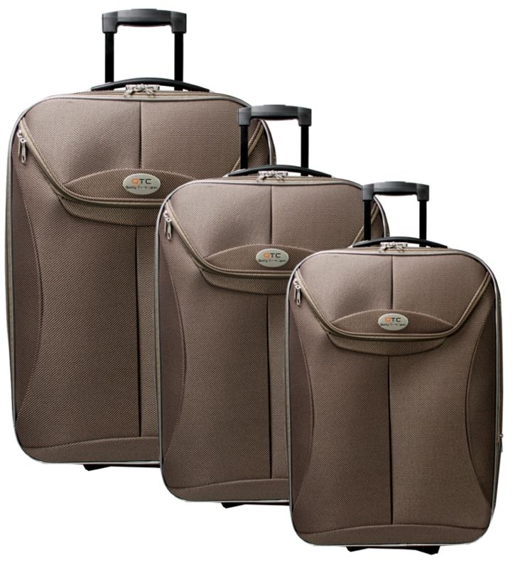 QTC 3´er Set Reisekoffer Trolley Koffer Stoffkoffer Stoff Reisetasche