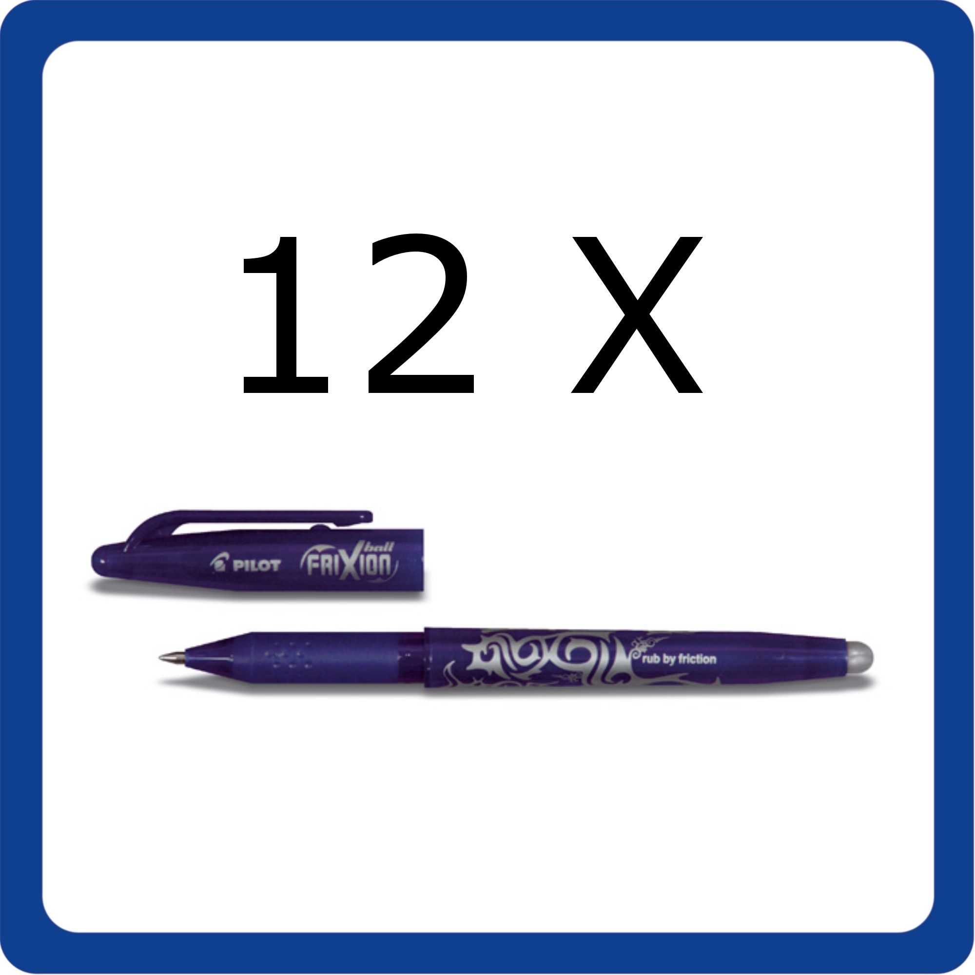 12 STÜCK TINTENROLLER PILOT FriXion, 0,7MM, BLAU 226003,