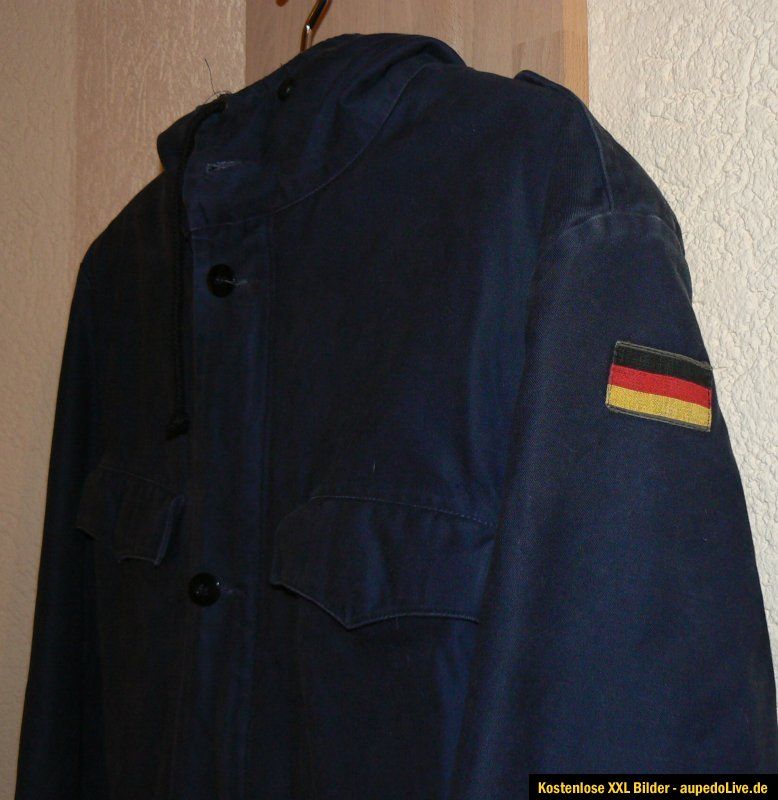 BW Bundeswehr Parka Bordparka blau gefüttert m. Kapuze guter Zustand