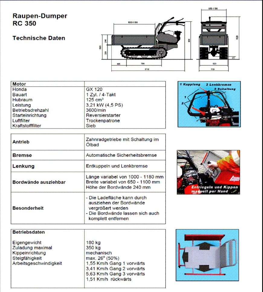 Der Raupen Caddy RC 350 soll da helfen, wo Arbeit bislang mühsam war