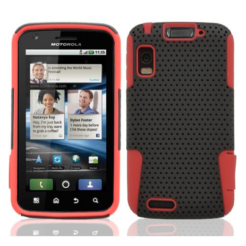 MOTOROLA 860 ATRIX AT&T HYBRID 2in1 CASE BLACK/RED