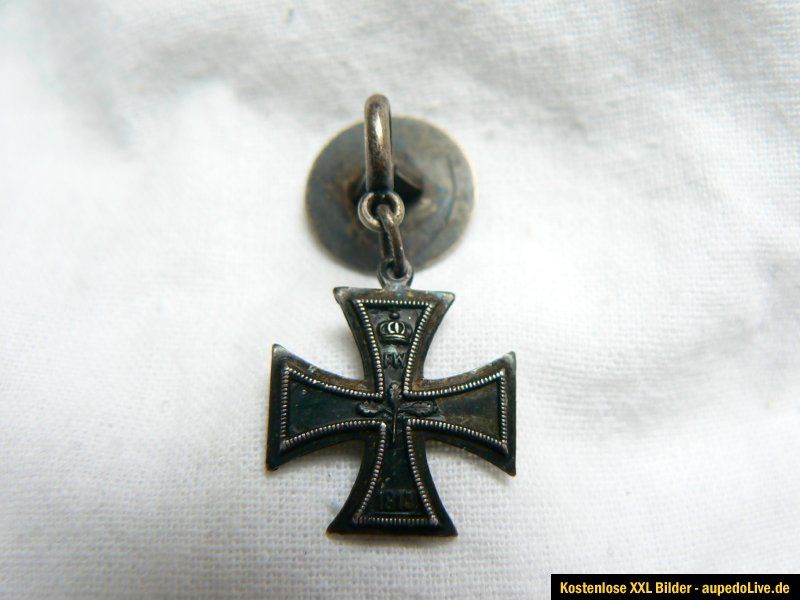 Miniatur 17mm Eisernes Kreuz 1914 Silber 800 TOP 