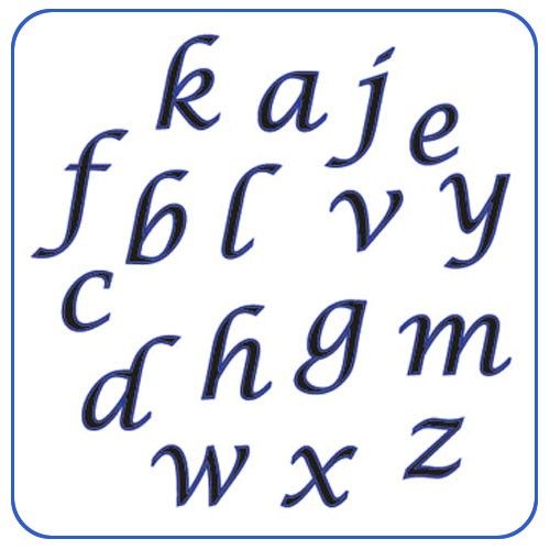 FMM Alphabet Cutter Set Script kleine Buchstaben kursiv Ausstecher