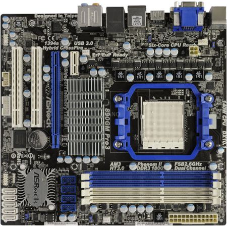 ASRock 890GM Pro3 µATX Mainboard AMD AM3 SATA LAN