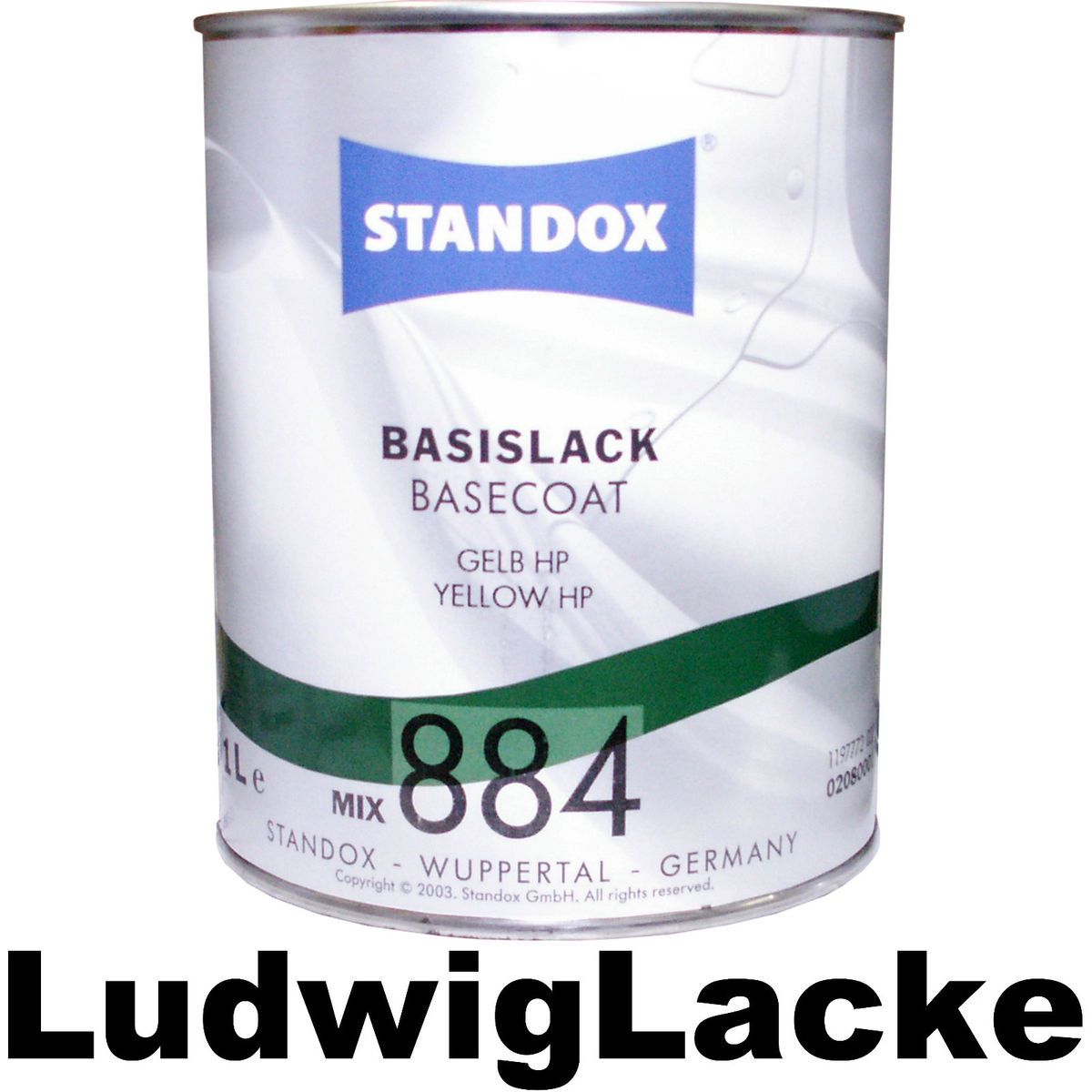 Liter Standox Autolack für Mischmaschine 884 Gelb HP