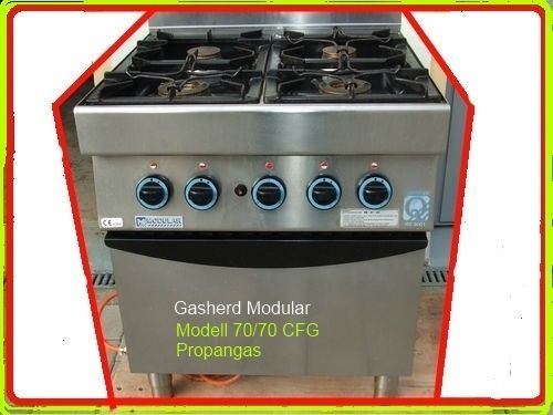 Gasherd Modular Modell 70 70 CFG 4 Brennstellen grosser Backofen 2 4 2