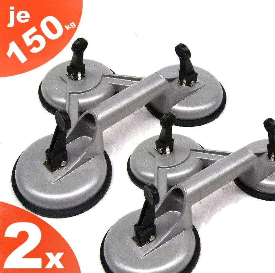 2x Saugheber je 150kg 55442 Glassauger Vakuumheber Glasheber KFZ