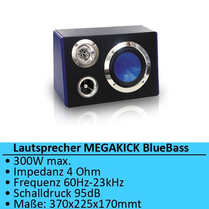 Auto Car BoomBox Lautsprecher Box 165mm Bass Hifi Anlage MEGAKICK