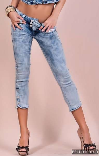 BLuE RaGs Capri Jeans Röhre Acid Moonwash 32 34 36 38