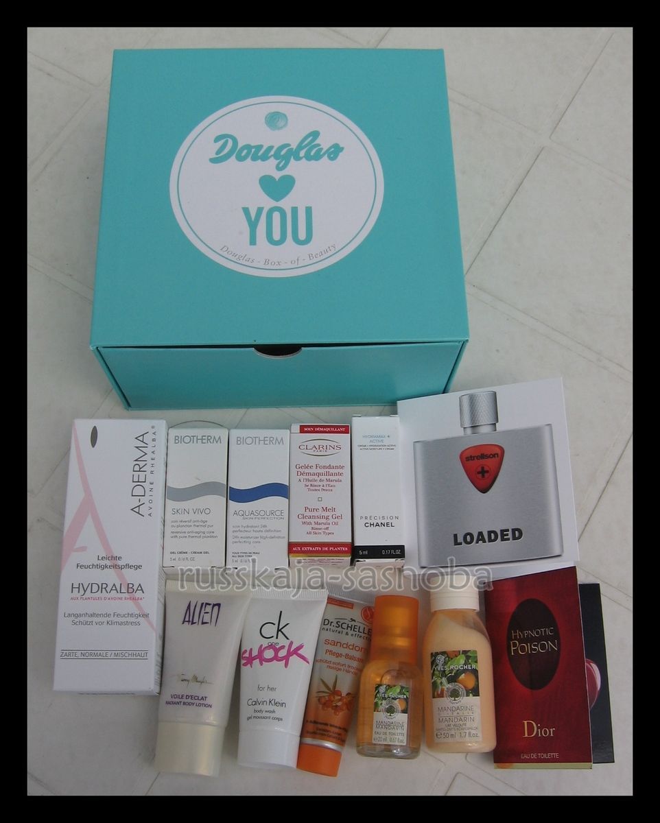 NEU douglas box beauty dior biotherm chanel clarins alien calvin klein