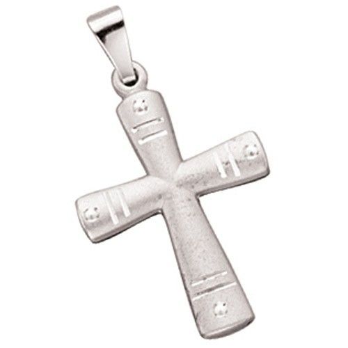 Anhänger, Silber Kreuz 925 Silber, Sterlingsilber, matt, Halsschmuck