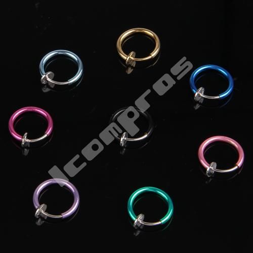 Stk. 13mm Clip On Piercing Farbig Fake Lippenpiercing