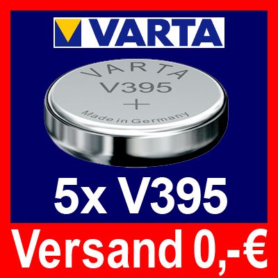 5x V395 Uhren Batterie Knopfzelle SR57 SR927 VARTA°