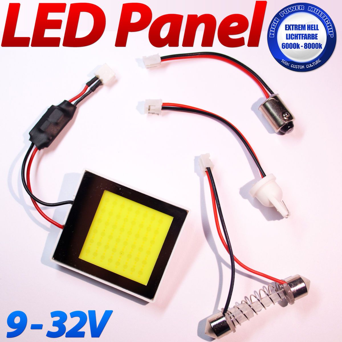 LED Panel 48 x 0 5 COB T10 Soffitte Sockel kalt weiss Innenbeleuchtung