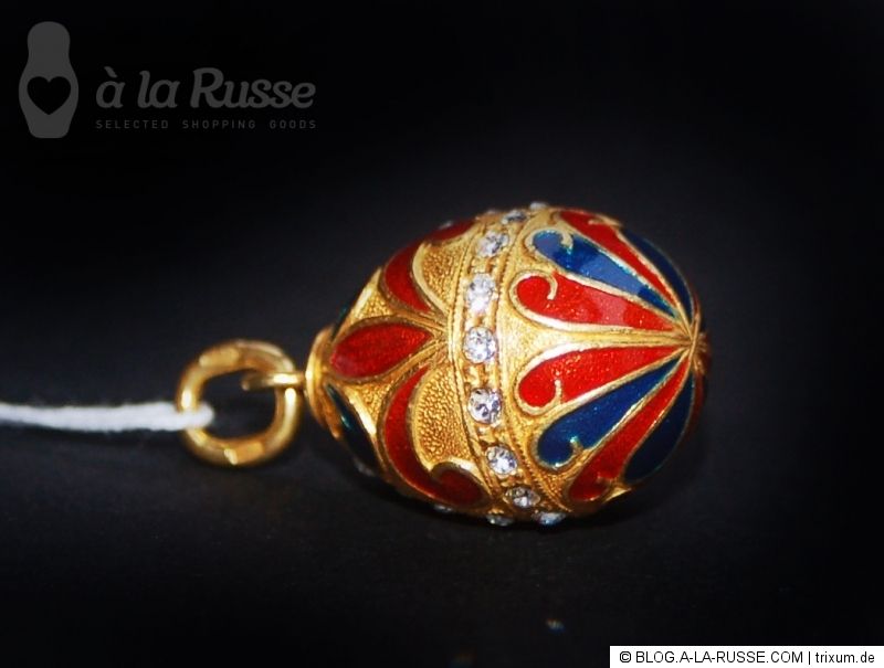 Anhänger Charm Kettenanhänger Osterei Emaille Swarowski al Faberge