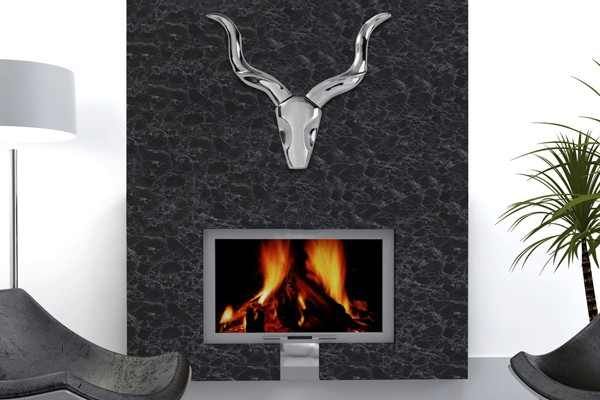 Wanddekoration Alu Geweih ANTELOPE 50cm Aluminium Longhorn Design Deko