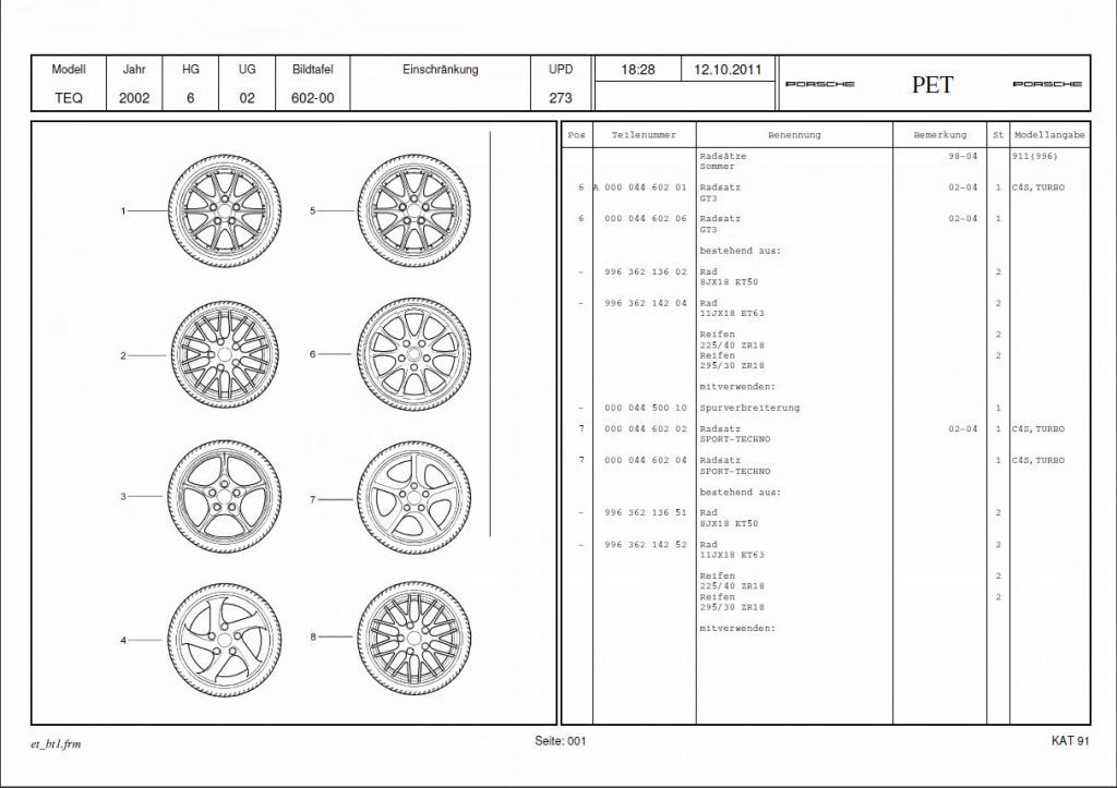 Porsche 911 996 Turbo Carrera 4S GT3 II Felgen / Rims / Wheels 18 Zoll